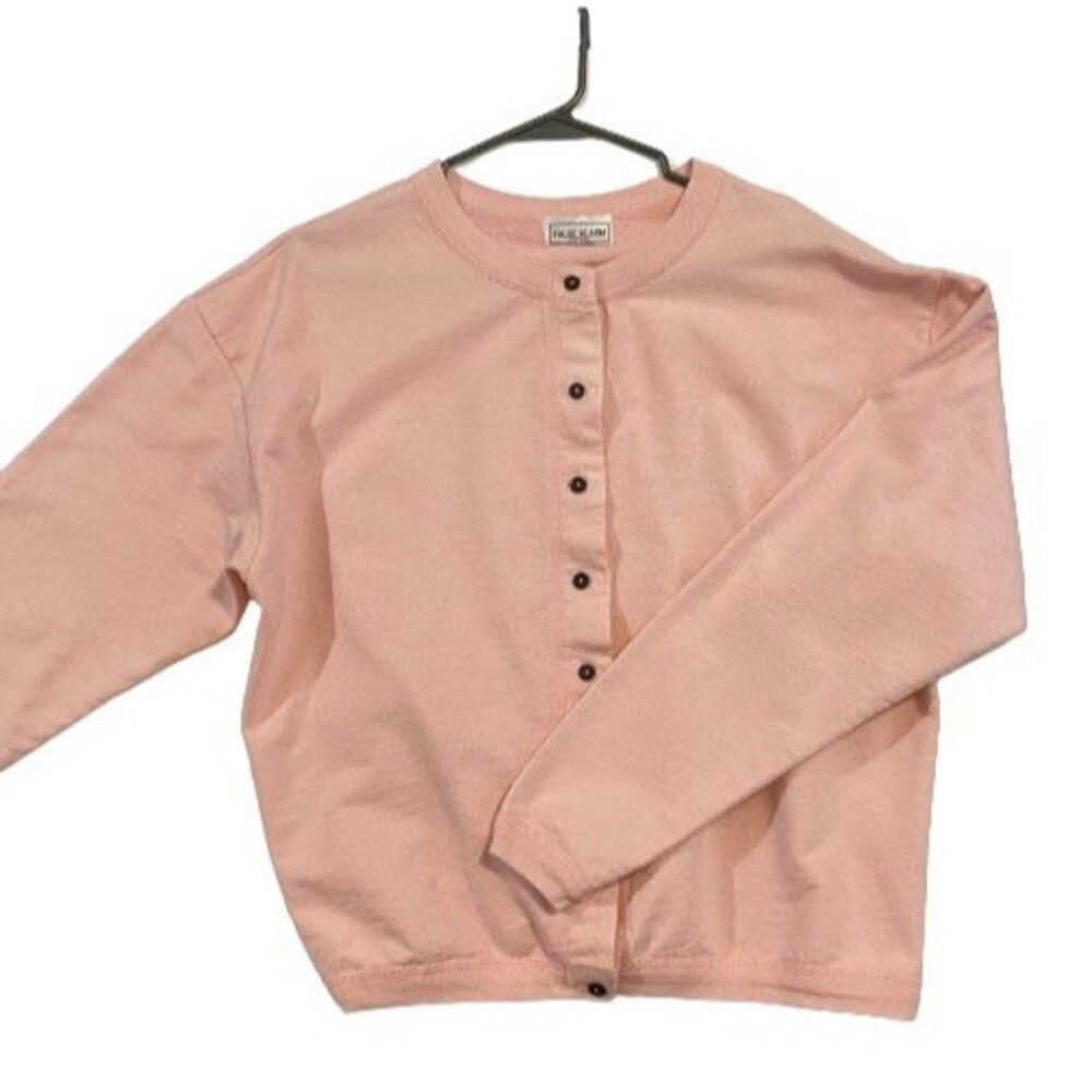Womens Short Jacket Size XL Pink Lightweight Button Up False Alarm New York